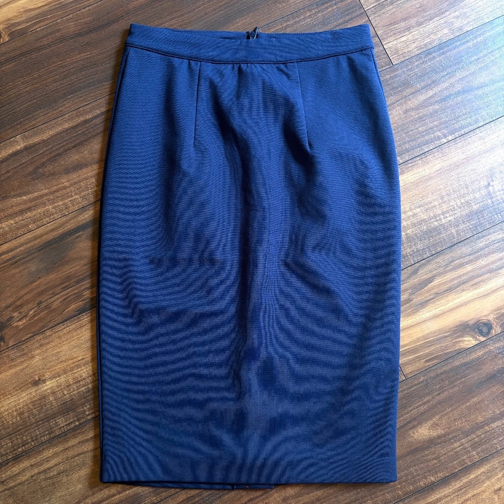 Boden Ponte Pencil Skirt Navy Blue 2 NWOT